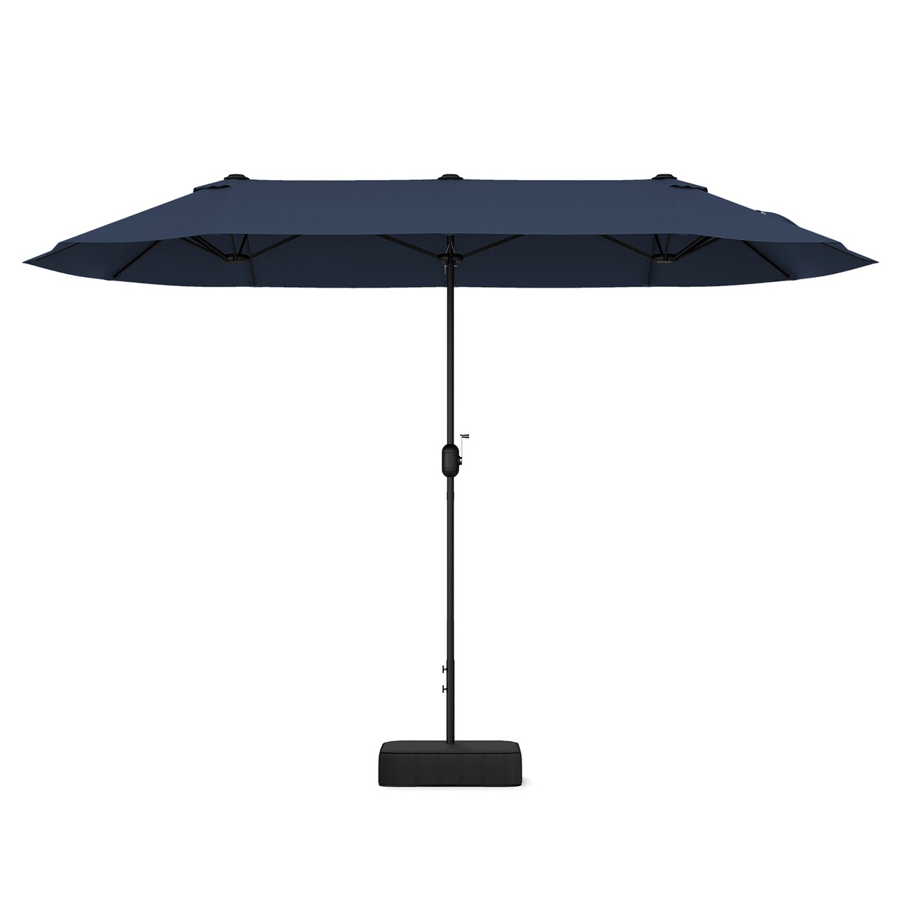 Polyester 13 Feet Double-Sided Patio Twin Table Umbrella with Crank Handle & UV Protection